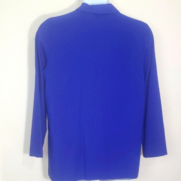 Sag Harbor Royal Blue Blazer Oversized Hip Length Button Pocket Classic Jacket - Picture 4 of 6